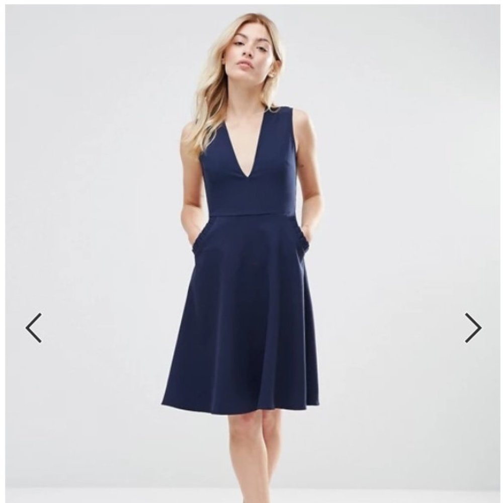 ASOS Alter Ruffle Pocket Pinafore Dress US 4/UK 8